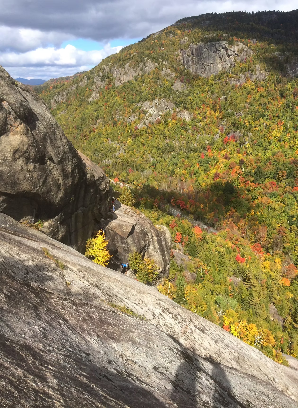 Fall rock climbing