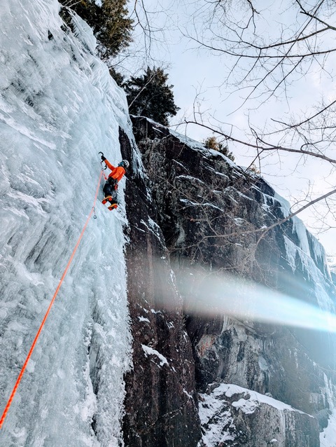 Single pitch ice climbing
